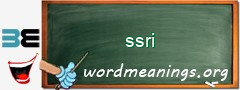 WordMeaning blackboard for ssri